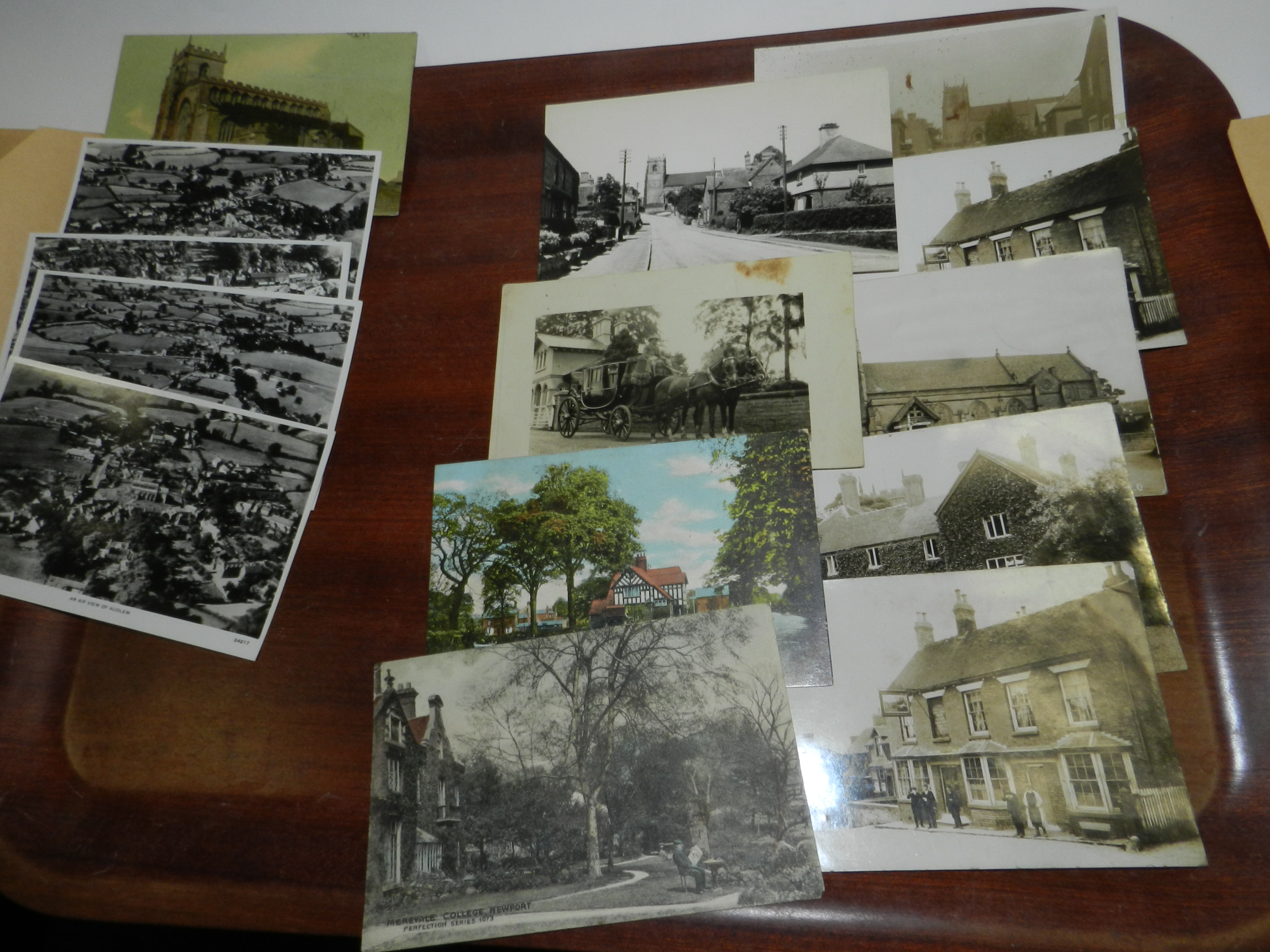 A collection of various postcards to include local examples from Audlem,