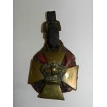 A 19th century Maltese cross horse brass mounted with crown
