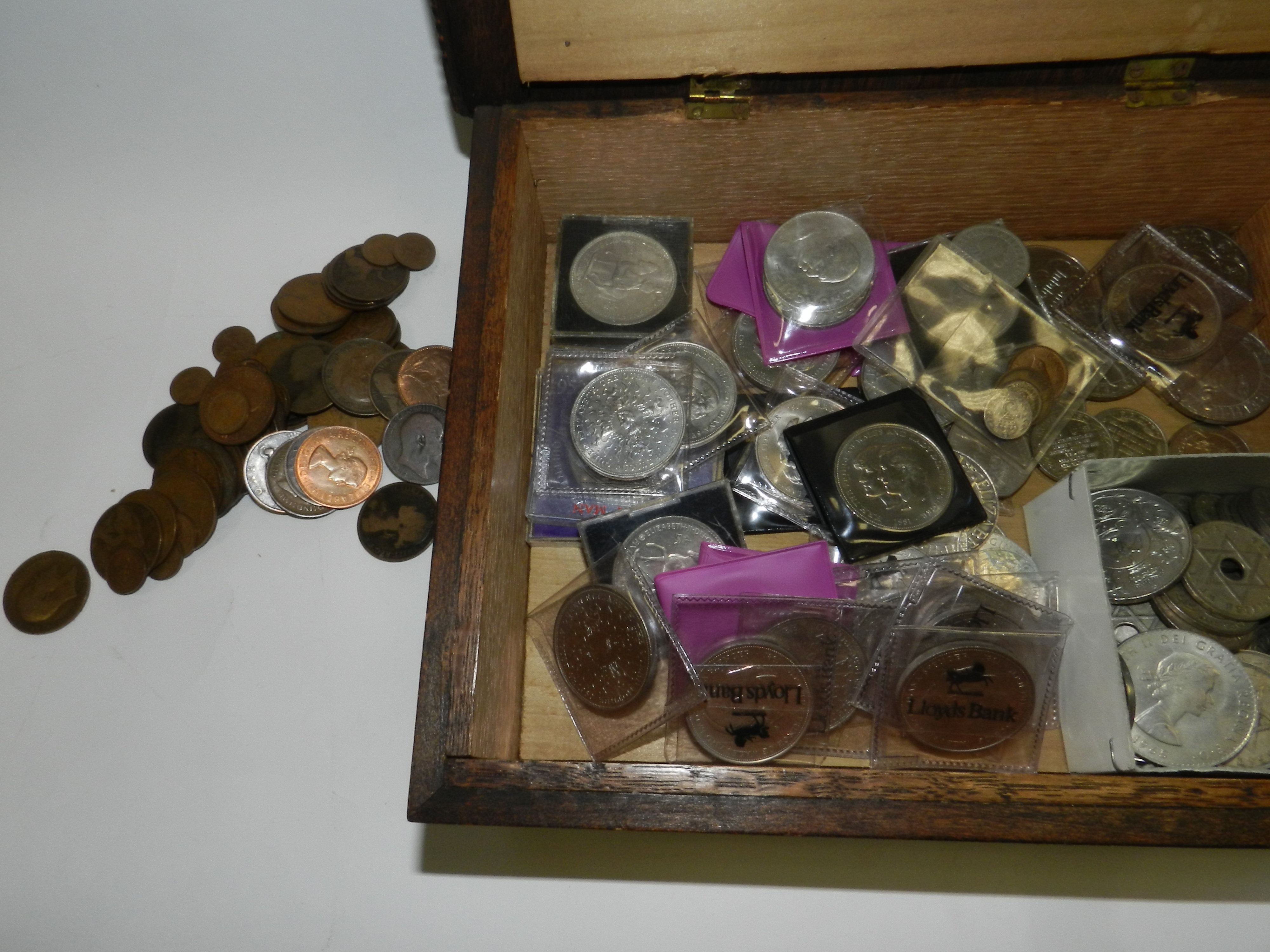 A box of coins,