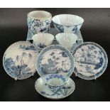 A collection of Chinese blue and white wares, mostly 18th and 19th century with some later pieces,