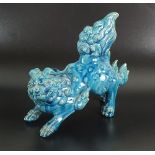 A Chinese turquoise glaze bixie figure, 19th century,