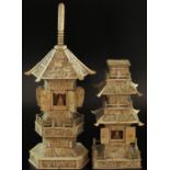 A Japanese ivory and bone shrine, Meiji period, early 20th century,