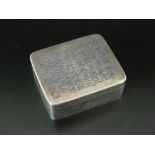 A Chinese export silver box of small proportions, probably 19th century,