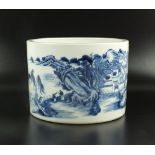 A Chinese blue and white porcelain bitong, Qing Dynasty, first half 19th century,