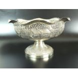 An Anglo-Indian white metal rose bowl, 20th century,