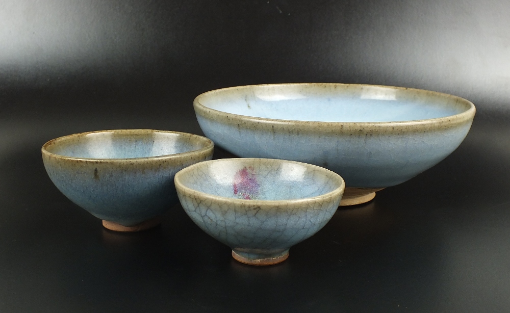 A Chinese Jun Yao bowl, Song Dynasty, with light blue glaze with violet undertones, 8.