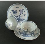 Ca Mau: Two blue and white 'Rocks on a Terrace' pattern saucers, circa 1725,