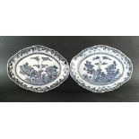 Two Chinese export blue and white platters, Qing Dynasty, 18th century,