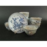 Ca Mau: Ten blue and white 'Rocks on a Terrace' pattern saucers, circa 1725,