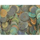 A mixed collection of copper and bronze coinage including silver examples,