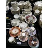 A mixed lot of ceramics to include Gaudy Welsh style plates, Copeland Spode Chinese Rose plates,