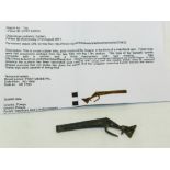 A post Medieval toy firearm in the form of a matchlock gun,