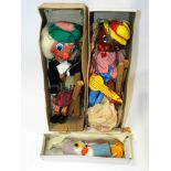 Three Pelham Puppets, to include Scottish Mac Boozle, a Duck and a Minstel,