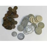 A collection of various coinage