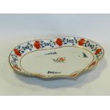 An English porcelain kidney shaped dessert dish, possibly Derby, circa 1800,