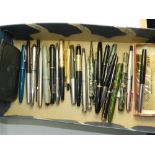 A collection of various pens to  include examples by Waterman and Platignum