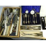 A large collection of various silver plated flatware and cutlery