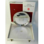 A cased silver presentation waiter from the Birmingham Assay office to commemorate the Bicentenary