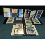 A large collection of various postcards in the form of stamps,