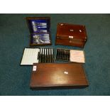 A group of various works of art to include: a mahogany brass bound sewing or stationery box of