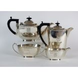 A four piece silver tea set of football importance, presented to Stanley Matthews,