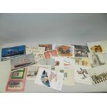 A quantity of early 20th century postcards, including musical, Railway,