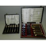 A cased set of six silver coffee spoons hallmarked Birmingham,