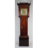 A George III oak eight day longcase clock, the 12 inch square brass dial signed 'Dav Collier,