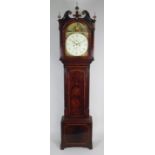 A 19th century mahogany eight day longcase clock, the painted arched dial signed 'W.