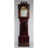A Victorian mahogany longcase clock, the 13½ inch arched painted dial signed 'Ant Stoll,