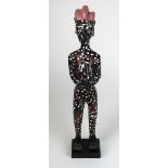 A West African Baule tribe painted female figure, mounted,