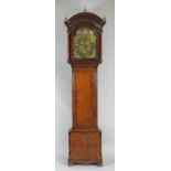 A George III eight day longcase clock, the 13 inch arched brass dial signed 'David Collier, Gatley',