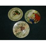 Three Royal Doulton series ware plates circa 1915-20, 'Tomorrow will be Friday' pattern D3429.