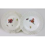 A pair of Meissen ribbon plates, Marcolini period (1774-1814),