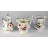 Two 19th century English porcelain jugs, probably Coalport, the first inscribed 'Thomas Millington,