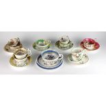 Assorted English cups and saucers, 19th century,