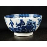 A large Caughley slop or waste bowl, circa 1785,