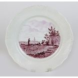 A Tournai porcelain plate, late 18th century,