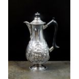 A Victorian silver hot water jug, Martin, Hall & Co, Sheffield 1900,