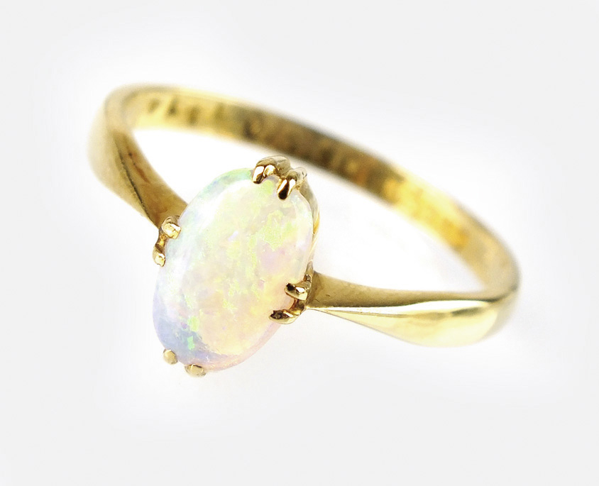 An 18ct gold opal dress ring,