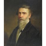 John Thomas Peele (1822-1897)
Self portrait, head and shoulders wearing a black coat,