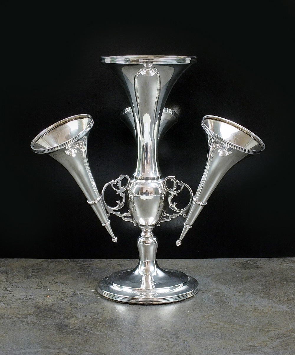 A silver epergne, makers mark indistinct, Birmingham 1913, - Image 2 of 2