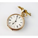 A Lady's continental open face fob watch,
