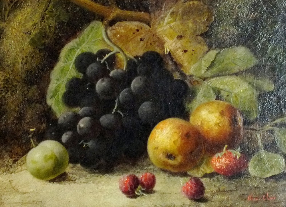 Oliver Clare (1853-1927)
Still life with grapes, apples, raspberries,