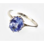 A Boodles and Dunthorne single stone sapphire ring,
