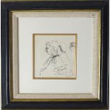 James Lawrence Isherwood FRSA (1917-1989)
Lowry at 87
signed lower right
pencil and biro sketch
14