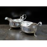 A pair of silver sauce boats, Cooper Brothers & Sons Ltd, Sheffield 1929,