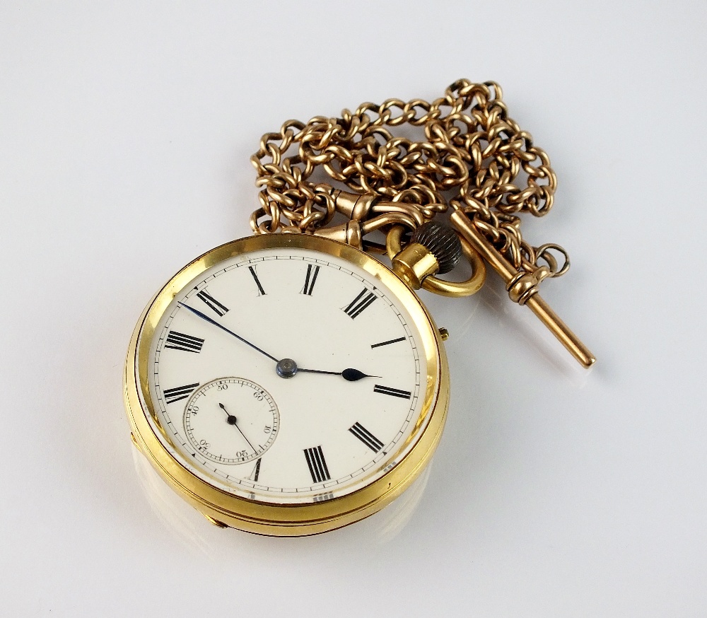 A late 19th century 18ct gold open face pocket watch,