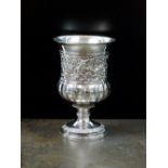 A George IV silver wine goblet, makers mark rubbed, London 1828,