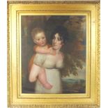 British School, early 19th century
Portrait of a lady carrying a baby,